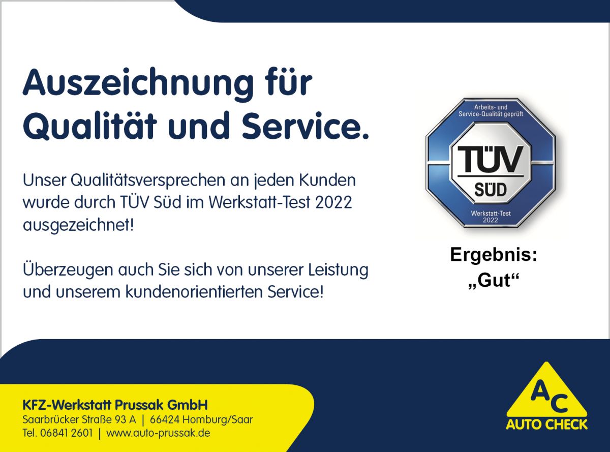 Erfolgreicher WerkstattTest Prussak KFZ Werkstatt